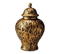 Fenteer Porcelain Ginger Jar Ceramic Flower Vase Chinese Collection Tabletop Ornament Decorative Jar for Desk Home Wedding Home Decor, large