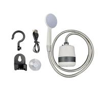 Fenteer Portable Outdoor Shower Set Bathing Pump Multipurpose Convenient Camping Shower USB Charging for Swimming Travel Tent Hiking