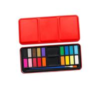 Fenteer Portable Watercolor Paint Kit with Brush And Palette for Creative Activities, 18 Colors