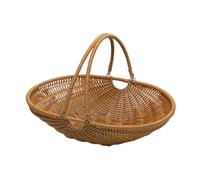 Fenteer PP Material Picnic Storage Basket Multifunctional Lightweight for Vegetable Fruit with Adjustable Handle Iron Wire Frame, Size M