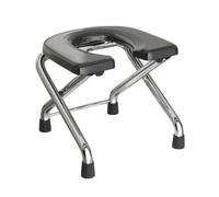 Fenteer Practical Squat Toilet Converter with Front Access Cutout Seat and Anti Slip Base Suitable for Home Outdoor Use and Overnight Guest Needs, Black, 42CM