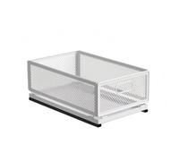Fenteer Pull Out Storage Basket Mesh Drawer Organizer Rack With Open Layout Easy Reach Drawer Form Holder Strong Carbon Steel, Medium Storage Basket 40cm Long With Slide Rail