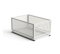 Fenteer Pull Out Storage Basket Mesh Drawer Organizer Rack With Open Layout Easy Reach Drawer Form Holder Strong Carbon Steel, Extended Model 50cm Long 35cm Wide With Slide Rail, Large