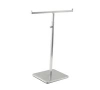 Fenteer Purse Display Stand Rack Props Organizer Storage Adjustable Closet Hanger Shelf Scarf Handbag Holder for Wig,Hat,Bracelet,Props,Jewelry,Silver A,Height 38.5cm-64cm,Base 15cmx17cm