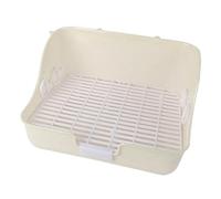 Fenteer Rabbit Litter Box Cage Toilet for Small Animal Rectangular Pet Cage Pan Potty Corner for Ferrets Chinchilla Hamster, white