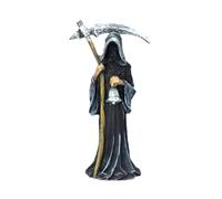 Fenteer Reaper Statue Mystery Man Holding Figurine Halloween Decoration Resin Standing Sculpture for Yard Holiday Indoor Table