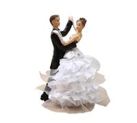 Fenteer Resin Couple Figurine and Groom Sculpture Hand-Painted Cake Topper Wedding Keepsake Suitable for Wedding Anniversary Home Decor, B