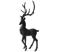 Fenteer Resin Deer Decoration Nordic Tabletop Holiday Modern Black Reindeer Ornaments Sculpture Statue for Office Desk Living Room Model Gifts, Standing