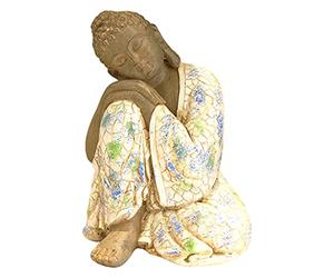 Fenteer Resin Sleeping Buddha Statue Ornaments Resting Pose Small Buddha Statue Figurines Sculpture for Home decor