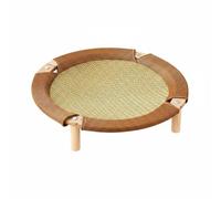 Fenteer Resting Bed Cushion With Circular Snug Shape And Elevated Levels In Rattan Mesh For Cooling Rest And Simple Cleaning suitable for indoor lounging multi cat homes quiet naps