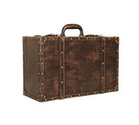Fenteer Retro Storage Case with Leather Like Exterior MDF Board Construction Decorative Metal Trim Portable Storage Trunk for Photos Notes Keys Small Treasures Suitable for Office Desk Display, A L
