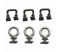 Fenteer Roof Reinforced Stainless Steel Channel Track Mount that Slides Easily into Crossbar Channels for Custom Positioning of Cargo Accessories Suitable for Utility Vehicle Owners , Mixed AB 6 Pack