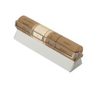 Fenteer Rotary Desk Calendar Reusable Wooden Wheeling Calendar for Home, Cabinet, Bookshelf, Silver