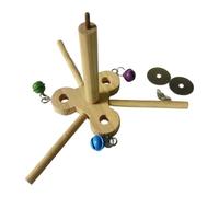 Fenteer Rotating Bird Perch Toy,Pet Supplies,Exercise Unique Wooden Parrots Wheel Toy Interactive for Budgerigar Cockatiel Lovebirds