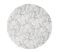 Fenteer Round Fitted Tablecloth with Flannel Backing, Waterproof Wipeable Table Cover Elastic Edge, Luxury White Marble Pattern, for Round Tables,178cm