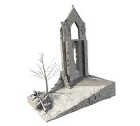 Fenteer Ruin House DIY Building Model Diorama Easy Assembly Decoration Unpainted Photo Prop Background Figure Display for 1/72 Scale