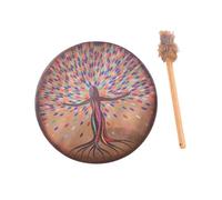 Fenteer Shaman Drum Instrumental Shamanic Hand Drum Prop Music Lovers Gift Play Versatile Games Party Adults Round Musical Instrument, Goddess of Life