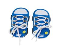 Fenteer Shoe Tie Practice Busy Board Accessories Developing Preschool Threading Lacing Shoes Wooden Learn to Tie Shoes for Children, 1 Pair