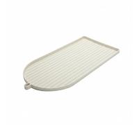 Fenteer Silicone Machine Pad Coffee Maker Mat Tray Drip Protector Placemat With Ribbed Grooves And Raised Rim For Spill Control And Fast Cleanup suitable for stations office break rooms, Off-white
