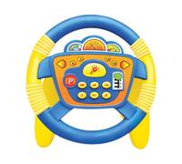 Fenteer Simulated Steering Wheel s Electric Wheel Toy Driving Musical Driving Wheel s Sound Toy for s Boy Girls Age 3 4 5 6, blue