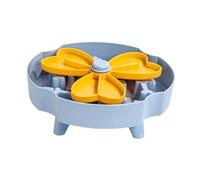 Fenteer Slow Feeder Dog Bowl Puzzle Feeder Detachable Rotation Anti Choking Feeding Dish Slow Feeding Bowl Dogs Small Medium Cats, Blue Yellow