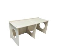 Fenteer Small Rodent Shelter Hut Stage Poplar Wood compact rectangular form with three openings and roof deck for exploration and comfort suitable for hamster home setup, Large 36x16x14cm