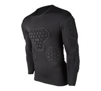 Fenteer Soccer Compression Shirt Chest Elbow Guards Versatile Honeycomb EVA Padding for Soccer Rugby Rib Protector, Size S