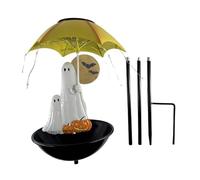 Fenteer Solar Bird Feeder with Stake Garden Decor Statue with Umbrella Halloween Decor for Outside Courtyard