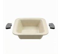 Fenteer Square Ceramic Nonstick Cooking Pan with Glass Lid and Detachable Silicone Handles Suitable for Induction Cooktop Frying Simmering Roasting and Serving