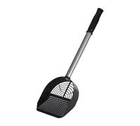 Fenteer Stainless Steel Cats Litter Scoop Kitten Litter Sifting Cat Scooper for Cat Box, Black