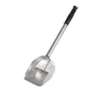 Fenteer Stainless Steel Cats Litter Scoop Kitten Litter Sifting Cat Scooper for Cat Box, Silver