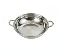 Fenteer Stainless Steel Cookware Chafing Dish Serving Pot Mini Hot Pot with Secure Lid and Balanced Base for One to Two People Table Service Restaurant Or, 24CM, Without Lid