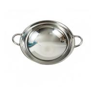 Fenteer Stainless Steel Cookware Chafing Dish Serving Pot Mini Hot Pot with Secure Lid and Balanced Base for One to Two People Table Service Restaurant Or, 26CM, Without Lid