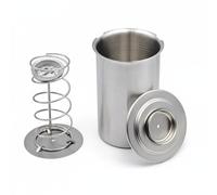 Fenteer Stainless Steel Press Meat Shaper Protein Former With Thermometer And Spring Force For Even Cooking Homemade Cold Cuts Terrines Chicken Suitable for, Cup Lid Barrel