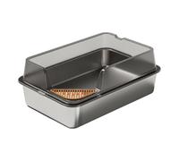 Fenteer Stainless, Sturdy, Non Sticky, Bottom Easy Cleaning with High Wall Sides Metal Litter Pan Tray, L