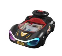 Fenteer Steering Wheel Toy with Music and Light Development Portable Simulation Driving Car Game for Children Kids 3 Years Old, Red Black