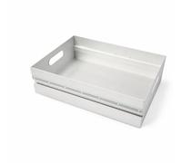 Fenteer Storage Drawer Unit Organizer Bin Container Tray With Open Top And Built In Handles For And Portable Use Material suitable for office home cabinets, Silver, Aluminum Drawer