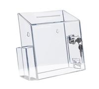 Fenteer Suggestion Box Business Cards Case Lightweight Secure Portable with 2 Keys Ballot Drop Box for Shop Tabletop Community Events
