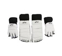 Fenteer Taekwondo Hand and Foot Protector Karate Gloves Boxing Gloves Shock Absorb Sparring Gear Foot Guard for Sanda Kung Fu, M