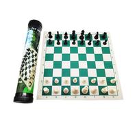 Fenteer Travel Chess Game Roll up Chess Board Set Convenient with Carry Tube Portable Travel Board Games for Leisure Adults Beginner, 43cmx8cmx8cm