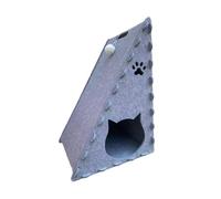 Fenteer Triangle Cat Scratching Cat Scratcher Toy Multiple Angle Protect Carpets Grind Claws Interactive for Biting Climbing Catching, gray