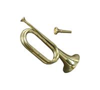 Fenteer Trumpet Bugle,Cavalry Trumpet,Blowing,with Mouthpiece Brass Instrument Musical Instrument for School Band Festival Atmosphere