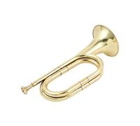 Fenteer Trumpet Bugle Musical Instrument Lightweight Cavalry Trumpet Brass Instrument for Exercise Show Festival School Band Beginner