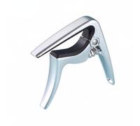 Fenteer Ukulele Tuner Capo Trigger Accessory Alloy Spring Silicone Padding Solo-Hand Suitable for Practice Live Performance, Silver