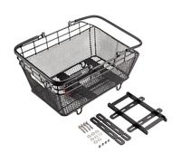 Fenteer Universal Bike Rear Mount Basket with Handle Versatile Professional Accessory for Mountain Bikes 45x32.5x20cm Large Capacity, Metal