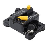 Fenteer Vehicle Circuit Breaker 50A Manual Reset Switch Protector Inline Waterproof Housing Ignition Protected With Push Button And Lever Suitable for boats marine RVs
