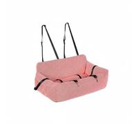 Fenteer Vehicle Cushion Car Dog Bed Seat Travel Cushion With Raised Borders Removable Cover Easy Care Linen Texture Suitable for back seat rides weekend trips, Red And White Stripe