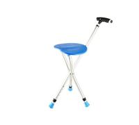 Fenteer Walking Aid Seat Cane with Folding Stool for Seniors Portable Aluminum Alloy Support Cane Chair Adjustable Height with Anti Slip Grip Handle and Suitable for Outdoor Travel Resting