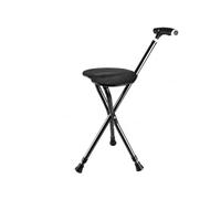 Fenteer Walking Aid Seat Cane with Folding Stool for Seniors Portable Aluminum Alloy Support Cane Chair Adjustable Height with Anti Slip Grip Handle and Suitable for Outdoor Travel Resting