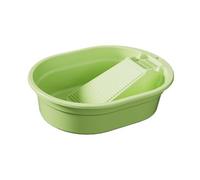 Fenteer Washboard Basin Washtub Space Saving Lightweight Multifunctional Plastic Tubs Wash Basin with Washboard Laundry Wash Bucket for Bathroom Laundry Dorm Hand Washing, Green